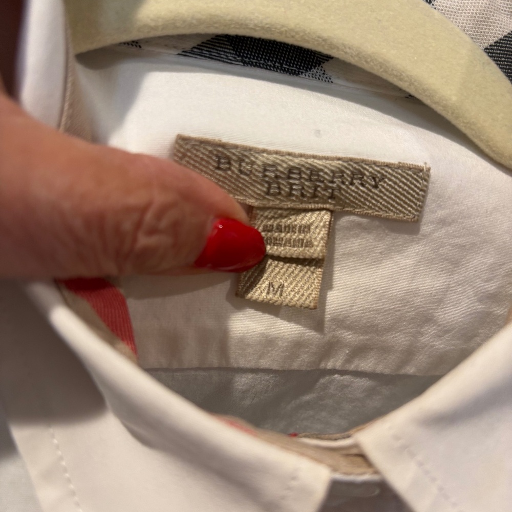 Burberry, M, white button down